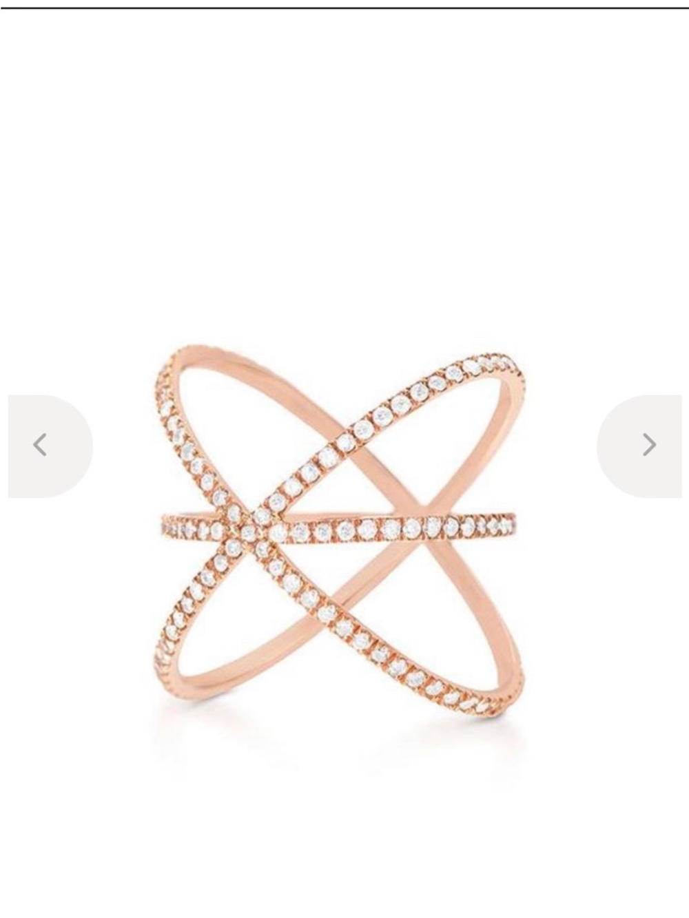 Delicate Rose Gold Crisscross Ring  carbon and Hyde Saturn ring